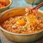 Cara Membuat Ramyeon Instan Kuah Kental Super Pedas Dicampur Keju Mozarella